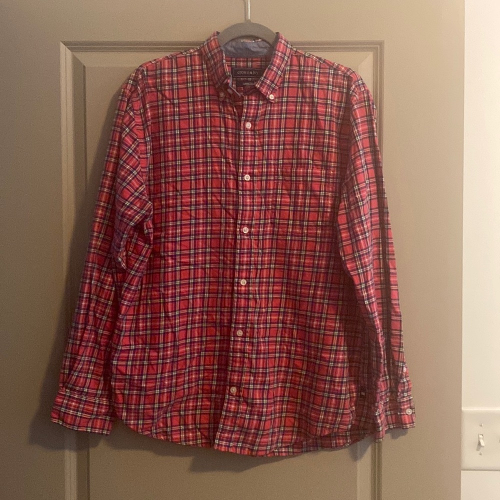 Crown & Ivy Men’s Button-Down Plaid Size M